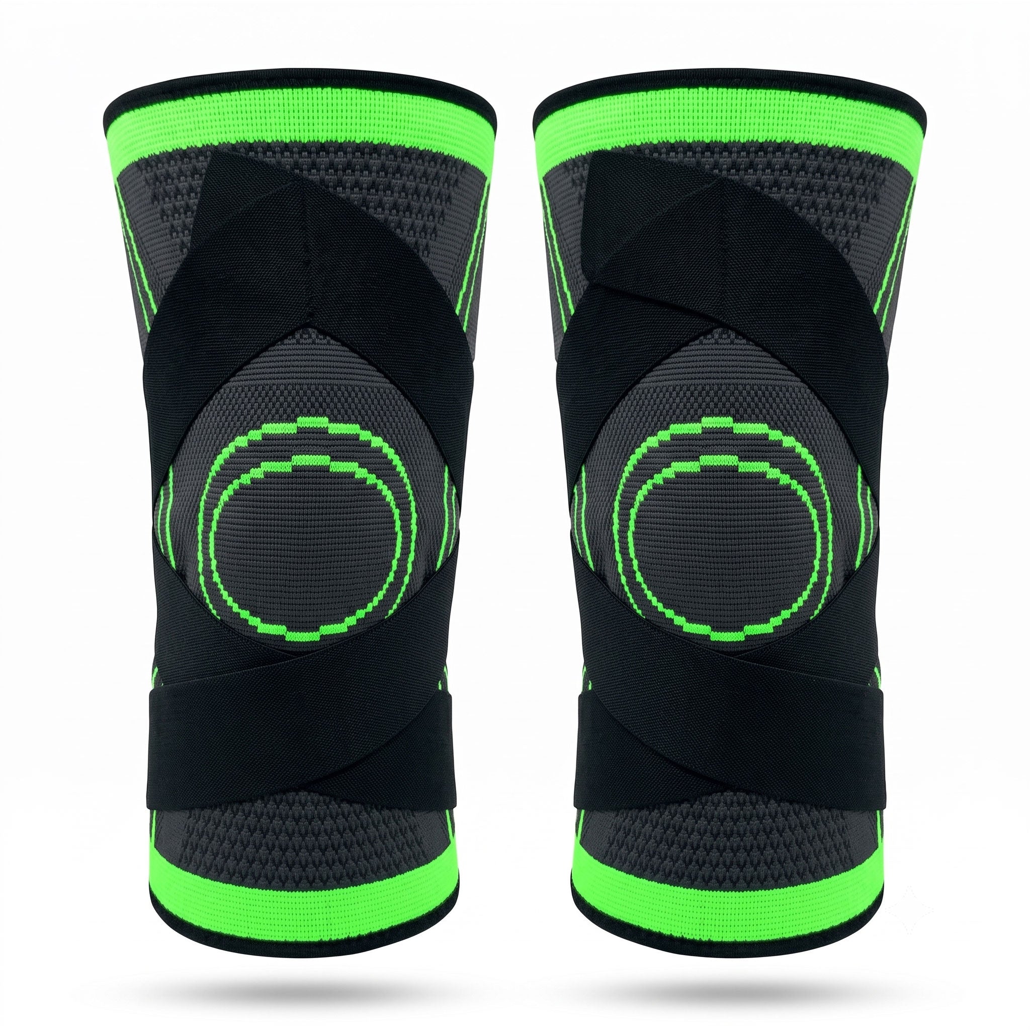 rodilleras deportivas de compresion elastica color verde traisenfit ecuador